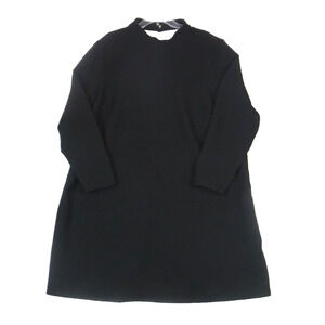 Future Collective NWT Women's 3X Black Mock Neck Open Back A-Line‎ Mini Dress